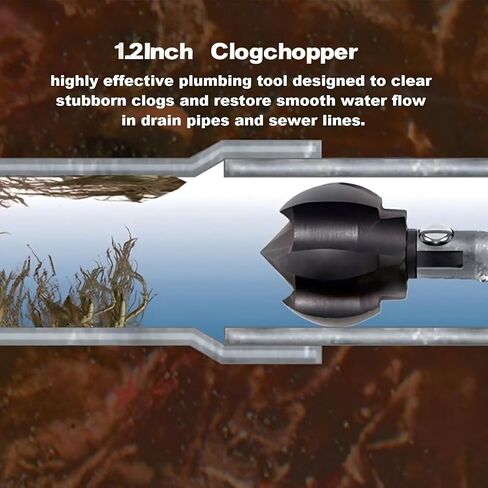 9-Piece Drain Auger Drill Attachment for 5/16"-3/4" Cable, Heavy-Duty Steel Construction, Fits 50FT-100FT Drain Machines,Rust-Resistant for Sink/Shower/Toilet Clogs in Saudi Arabia