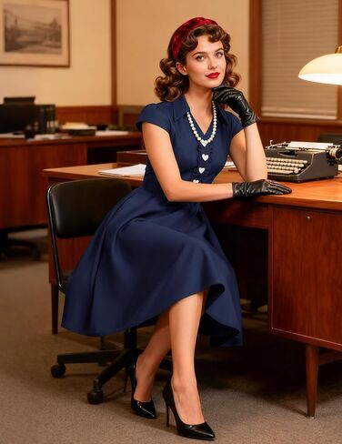 Wedtrend Women's 1950s Retro Rockabilly Dress Cap Sleeve Vintage Swing Dress in Kuwait