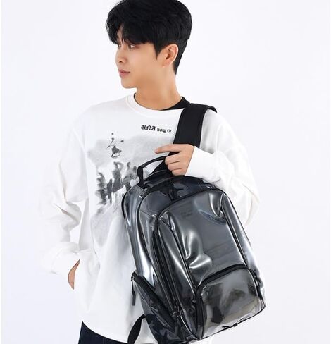 Daypack Clear Heavy Duty PVC Backpack With Reinforced Straps Multiple Pockets Large Bookbag school bag in Saudi Arabia