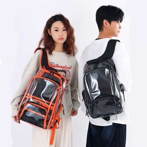 Daypack Clear Heavy Duty PVC Backpack With Reinforced Straps Multiple Pockets Large Bookbag school bag in Saudi Arabia