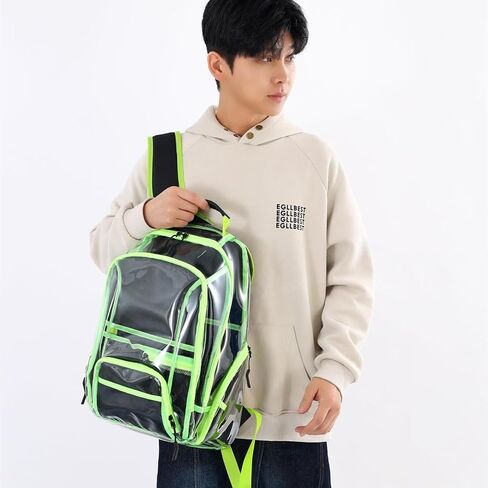 Daypack Clear Heavy Duty PVC Backpack With Reinforced Straps Multiple Pockets Large Bookbag school bag in Saudi Arabia