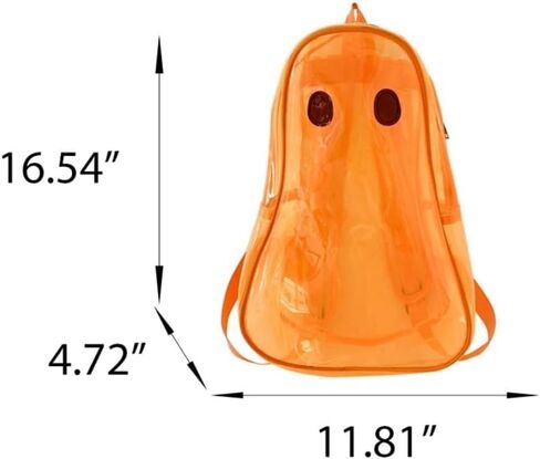 Daypack Halloween Novelty Cute Ghost Backpack Clear Transparent PVC Bag With Reinforced Strap school bag in Saudi Arabia