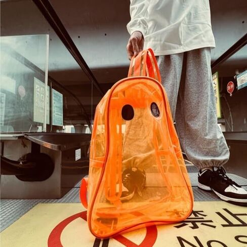 Daypack Halloween Novelty Cute Ghost Backpack Clear Transparent PVC Bag With Reinforced Strap school bag in Saudi Arabia