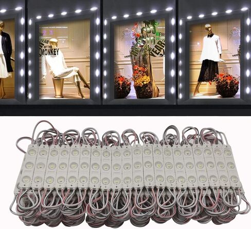 أضواء واجهات المتجر 100PCS وحدة LED LED الضوء الأحمر للعلامات 1.2W 12V DC 2835 SMD 3 نافذة LED مضادة للماء لدكنة علامة الإعلان (الأحمر ، لا يتم تضمين إمدادات الطاقة) in Saudi Arabia