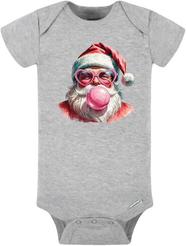 Retro Santa Baby Onesie – Bubblegum Santa Bodysuit Holiday Gift in Saudi Arabia