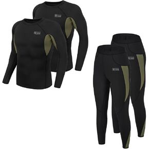 Men’s Thermal Underwear Set, Winter Fleece Lined Sport Long Johns Base Layer Quick Drying Thermo for Hunting Skiing in Saudi Arabia