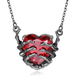 OHAYOO Skull Necklace 925 Sterling Silver Snake Pendant Gothic Skeleton Necklace Halloween Jewelry Gifts for Men Women in Saudi Arabia