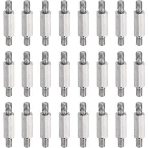 MECCANIXITY 24 Pcs Stainless Steel Double Ended Stud Nut, M4x16mm Male to Male Double End Threaded Stud for Hex Head Double End Studs Rods Right Left Hand Thread Screws in Saudi Arabia