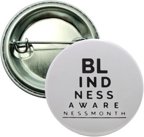 Blindness Awareness pins - Blindness Awareness Month (braille) - small, 1.25" - pack of 12 pinback buttons in Saudi Arabia