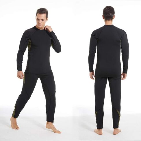 Men’s Thermal Underwear Set, Winter Fleece Lined Sport Long Johns Base Layer Quick Drying Thermo for Hunting Skiing in Saudi Arabia