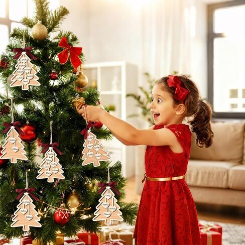 زينة عيد الميلاد الشخصية مع الاسم، حلي شجرة عيد الميلاد الخشبية 2025 مع اسم عائلة مخصص للأطفال البالغين، زينة عيد الميلاد لهدايا شجرة عيد الميلاد (03-زينة شجرة عيد الميلاد) in Kuwait