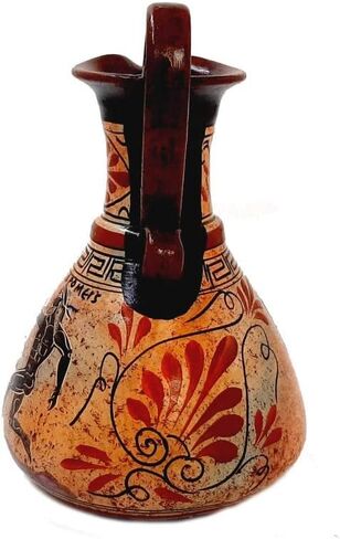 Ancient Greek Jar Vase 19cm,Multicolored,showing themes from Ancient athletics games in Saudi Arabia