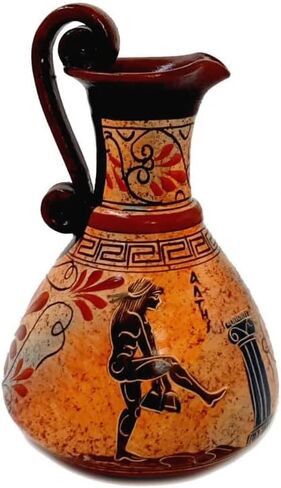Ancient Greek Jar Vase 19cm,Multicolored,showing themes from Ancient athletics games in Saudi Arabia