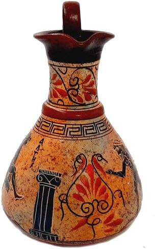 Ancient Greek Jar Vase 19cm,Multicolored,showing themes from Ancient athletics games in Saudi Arabia