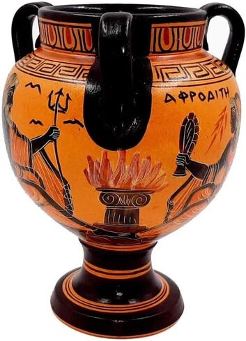 Ancient Greek Vase, Krater 17cm, Shows God Poseidon,Godess Aphrodite in Saudi Arabia