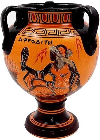 Ancient Greek Vase, Krater 17cm, Shows God Poseidon,Godess Aphrodite in Saudi Arabia