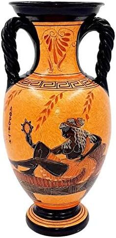 Greek Pottery Vase Amphora 26cm,Goddess Aphrodite and God Dionysus in Saudi Arabia