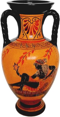 Greek Pottery Vase Amphora 26cm,Goddess Aphrodite and God Dionysus in Saudi Arabia