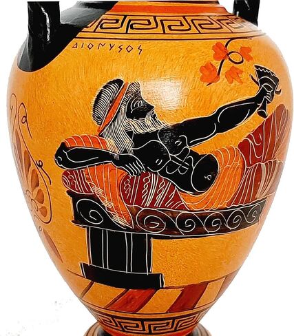 Greek Pottery Vase Amphora 26cm,Goddess Aphrodite and God Dionysus in Saudi Arabia