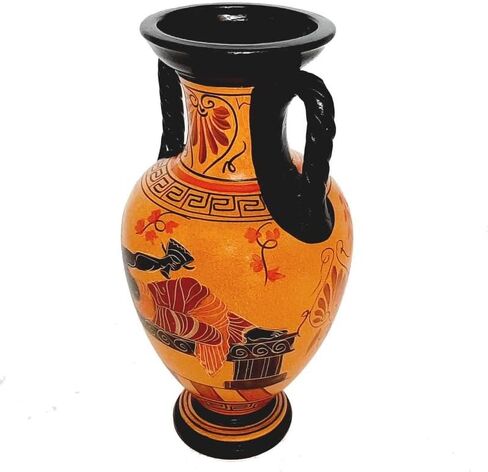 Greek Pottery Vase Amphora 26cm,Goddess Aphrodite and God Dionysus in Saudi Arabia