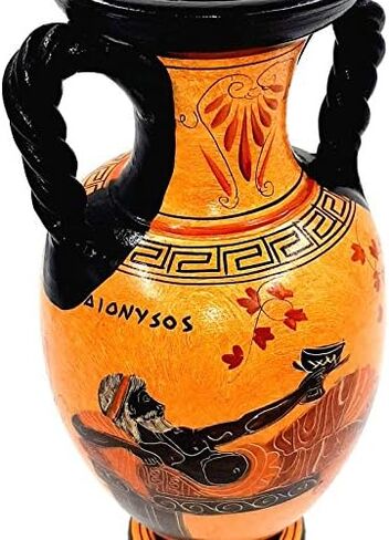 Greek Pottery Vase Amphora 26cm,Goddess Aphrodite and God Dionysus in Saudi Arabia