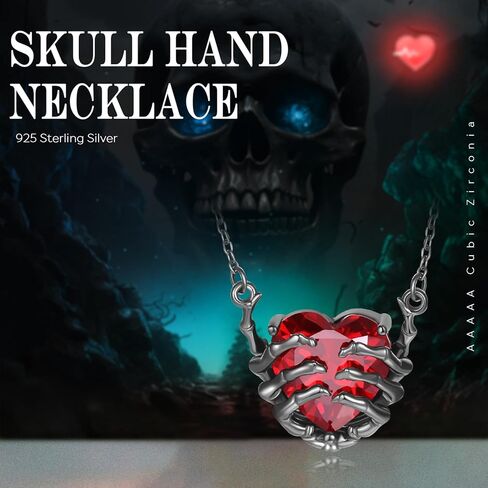 OHAYOO Skull Necklace 925 Sterling Silver Snake Pendant Gothic Skeleton Necklace Halloween Jewelry Gifts for Men Women in Saudi Arabia