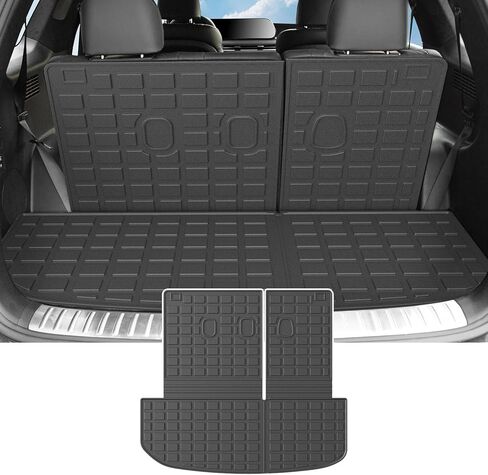 powoq Fit 2020-2023 Hyundai Palisade Cargo Liner Backrest Mat TPE خلف الصف الثالث واقي المقعد الخلفي لـ 2020 2021 2022 2023 Hyundai Palisade Accessories (حصيرة صندوق السيارة الخلفي مع حصيرة مسند الظهر) in Kuwait