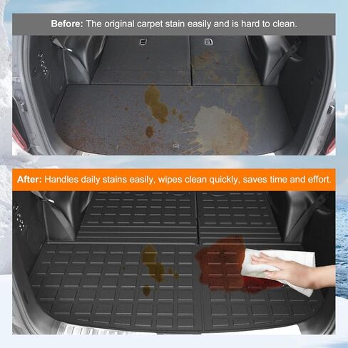 powoq Fit 2020-2023 Hyundai Palisade Cargo Liner Backrest Mat TPE خلف الصف الثالث واقي المقعد الخلفي لـ 2020 2021 2022 2023 Hyundai Palisade Accessories (حصيرة صندوق السيارة الخلفي مع حصيرة مسند الظهر) in Kuwait