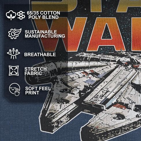تي شيرت رجالي مطبوع عليه شعار Star Wars Big Millenium Falcon Sunset in Kuwait