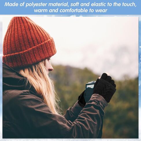 Liitrsh 4 Pairs Winter Knitted Fingerless Gloves for Women Half Finger Convertible Fingerless Mittens Flip Top Cover Thermal Knit Flip Mittens for Women Costume Accessories, 4 Colors in Saudi Arabia