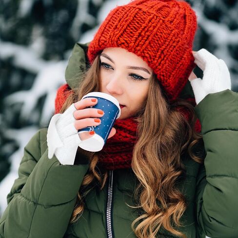 Liitrsh 4 Pairs Winter Knitted Fingerless Gloves for Women Half Finger Convertible Fingerless Mittens Flip Top Cover Thermal Knit Flip Mittens for Women Costume Accessories, 4 Colors in Saudi Arabia