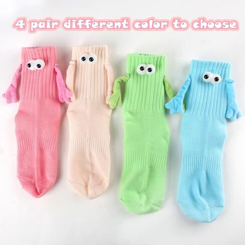 Vermeyen Magnetic Holding Hands Socks Novelty Funny Women Men Couple Socks Boyfriend for Gifts Halloween Christmas Socks in Saudi Arabia