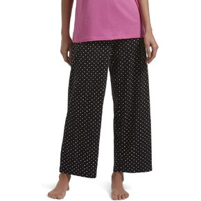 HUE womens Basic Printed Knit Capri Pajama Sleep Pant, Made With Temperature Control Technology in Kuwait