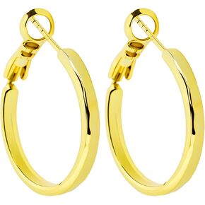 ToHeart 14k Gold Plated Twisted Hoop Earrings for Womens Lightweight Hypoallergenic Small Gold Hoop Earrings, Silver, No Gemstone in Kuwait