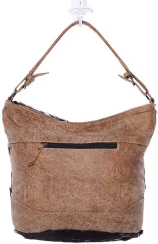 Myra Bag Two-Tone Upcycled Canvas & Cowhide Leather Messenger Bag S-1229 in Saudi Arabia