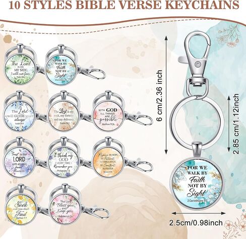 Sasylvia 20 Pcs Christian Keychains for Women Inspirational Scripture Quote Religious Keychains Appreciation Bible Verse Gifts for Mom Sister Friend Prayers Church Party(Flowers) in Kuwait