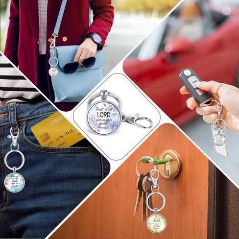 Sasylvia 20 Pcs Christian Keychains for Women Inspirational Scripture Quote Religious Keychains Appreciation Bible Verse Gifts for Mom Sister Friend Prayers Church Party(Flowers) in Kuwait