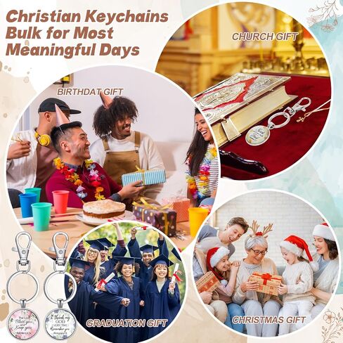 Sasylvia 20 Pcs Christian Keychains for Women Inspirational Scripture Quote Religious Keychains Appreciation Bible Verse Gifts for Mom Sister Friend Prayers Church Party(Flowers) in Kuwait