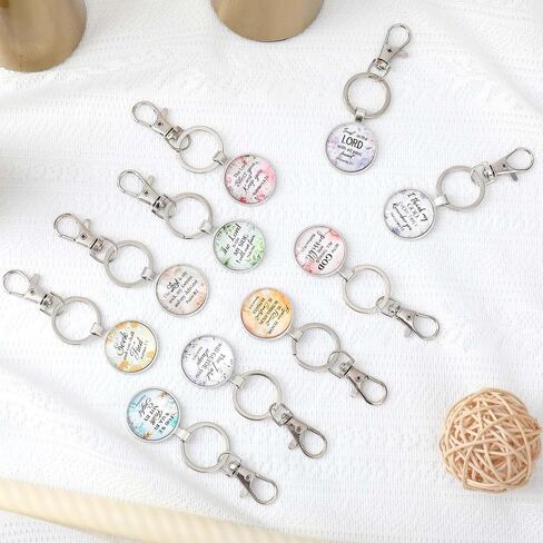Sasylvia 20 Pcs Christian Keychains for Women Inspirational Scripture Quote Religious Keychains Appreciation Bible Verse Gifts for Mom Sister Friend Prayers Church Party(Flowers) in Kuwait