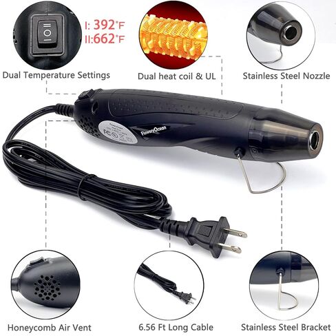 Heat Shrink Tubing Kit - 2:1 Shrink Ratio,328Pcs Wire Shrink Wrap Tubing and 300W Mini Heat Gun - for Shrink Wrapping, Wire and Cable Repair, Hand Crafts in Kuwait