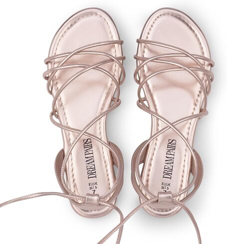 DREAM PAIRS Women's Lace-up Strappy Flat Sandals | Dressy Comfortable Gladiator Sandals Summer Wedding Vacation Flat Sandals for Women in Saudi Arabia