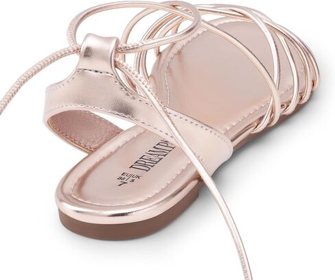 DREAM PAIRS Women's Lace-up Strappy Flat Sandals | Dressy Comfortable Gladiator Sandals Summer Wedding Vacation Flat Sandals for Women in Saudi Arabia