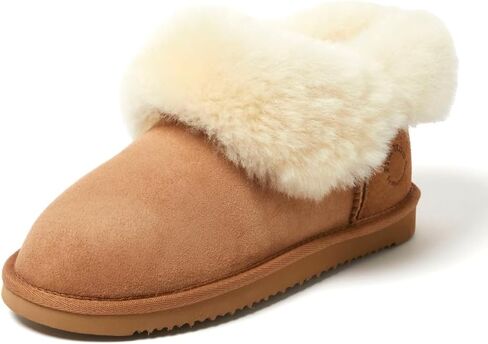 Dearfoams Fireside Genuine Shearling Fold Down حذاء نسائي شبشب in Kuwait