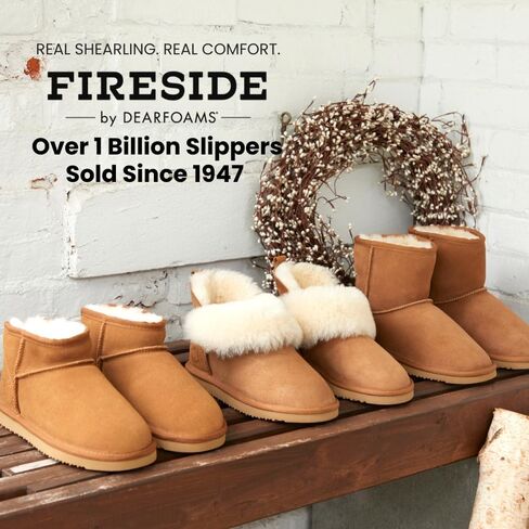 Dearfoams Fireside Genuine Shearling Fold Down حذاء نسائي شبشب in Kuwait