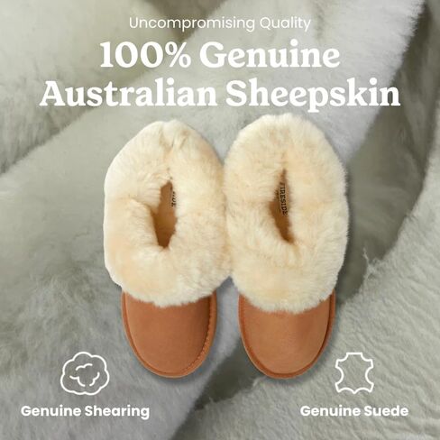 Dearfoams Fireside Genuine Shearling Fold Down حذاء نسائي شبشب in Kuwait