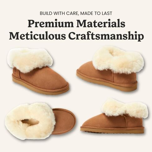Dearfoams Fireside Genuine Shearling Fold Down حذاء نسائي شبشب in Kuwait