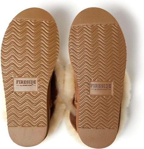 Dearfoams Fireside Genuine Shearling Fold Down حذاء نسائي شبشب in Kuwait