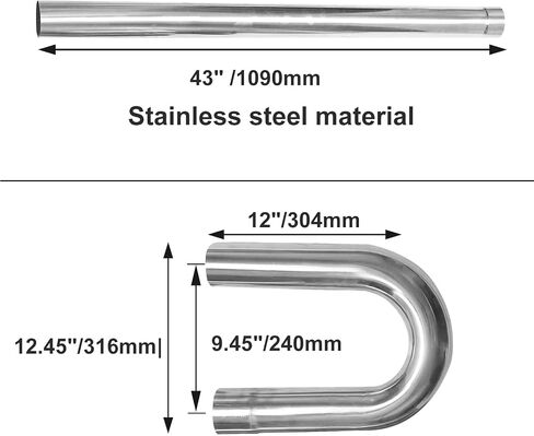 BLACKHORSE-RACING 3" 76mm Stainless Steel T304 DIY Custom Mandrel Flex Pipe Straight & Bend Kit in Saudi Arabia