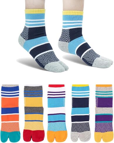 Nicecoco tabi socks,flip flop socks,flip flop socks for women,apanese socks,tabi socks women,socks with toes separated for women,sandal socks,tabi socks men,toe socks,5Pack in Kuwait