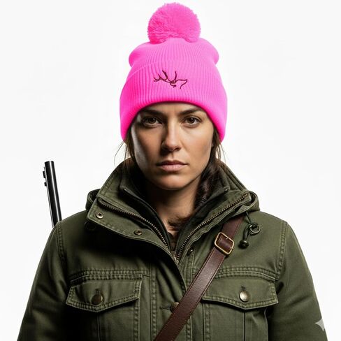 قبعة صغيرة من EDTREK Country Girl Knit Pom Beanie - قبعة صيد احترافية للسيدات قبعة صيد صغيرة للتنزه سيرًا على الأقدام وقبعة صغيرة من Pompom in Kuwait